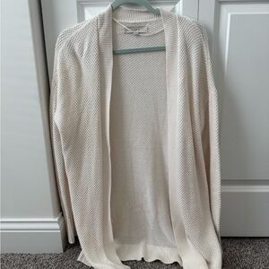 LOFT Women's Ivory Open-Front Cardigan